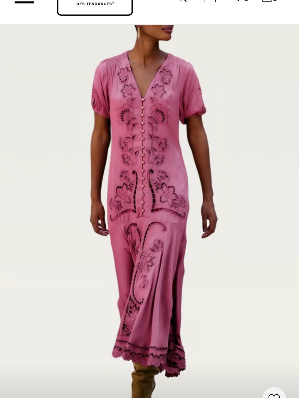 FARM Rio Magenta Embroidered Button-Front Maxi Dress - Picture 6 of 7